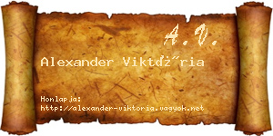 Alexander Viktória névjegykártya